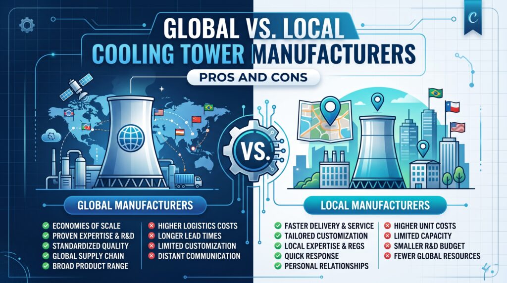 Global vs. Local Cooling Tower Manufacturers: Pros and Cons
